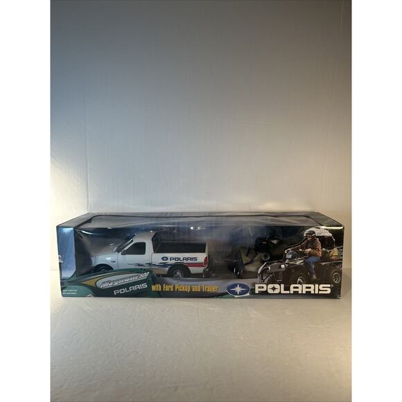 ERTL Polaris Magnum 500 ATV Ford Pickup & Trailer 1:18 Scale – NIB - Picture 1 of 9